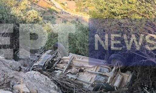 Μυτιλήνη: Φωτιά από πτώση οχήματος