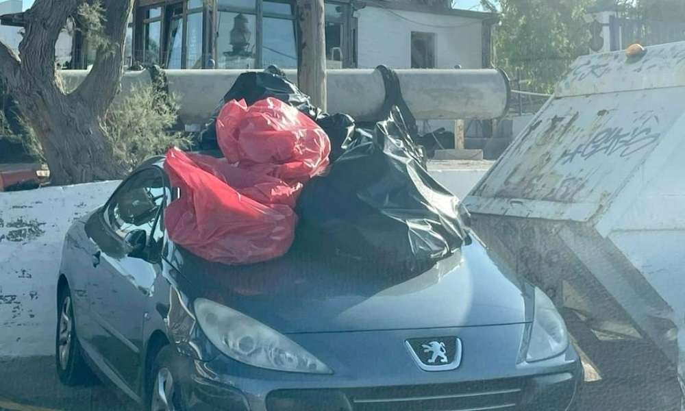 Σύρος – Πάρκαρε μπροστά από κάδο απορριμάτων, όμως δεν του βγήκε σε καλό…