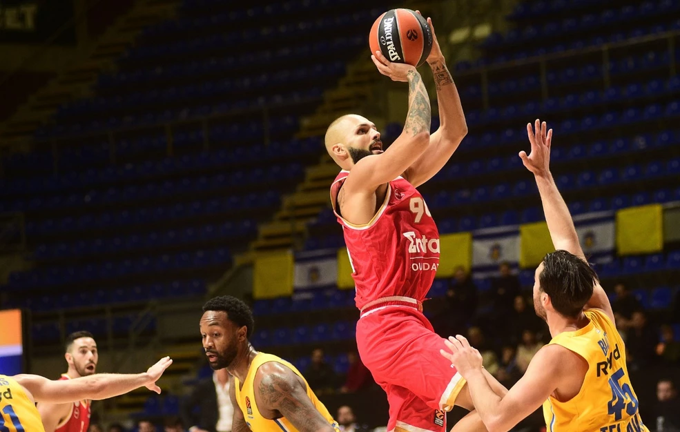 Μακάμπι Τελ Αβίβ – Ολυμπιακός 91-94: 5η συνεχόμενη νίκη το «τρένο» του Μπαρτζώκα