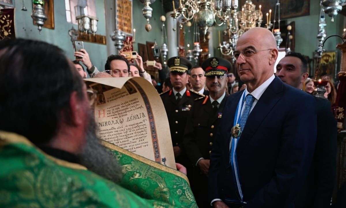 Στον εορτασμό της Ιεράς Μονής της Αγίας Αικατερίνης, στο Θεοβάδιστο Όρος Σινά της Αιγύπτου ο Δένδιας