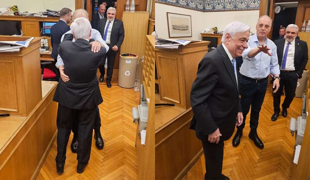 Θερμός εναγκαλισμός Κυριάκου Βελόπουλου – Προκόπη Παυλόπουλου – «Ο καλύτερος Πρόεδρος ever»