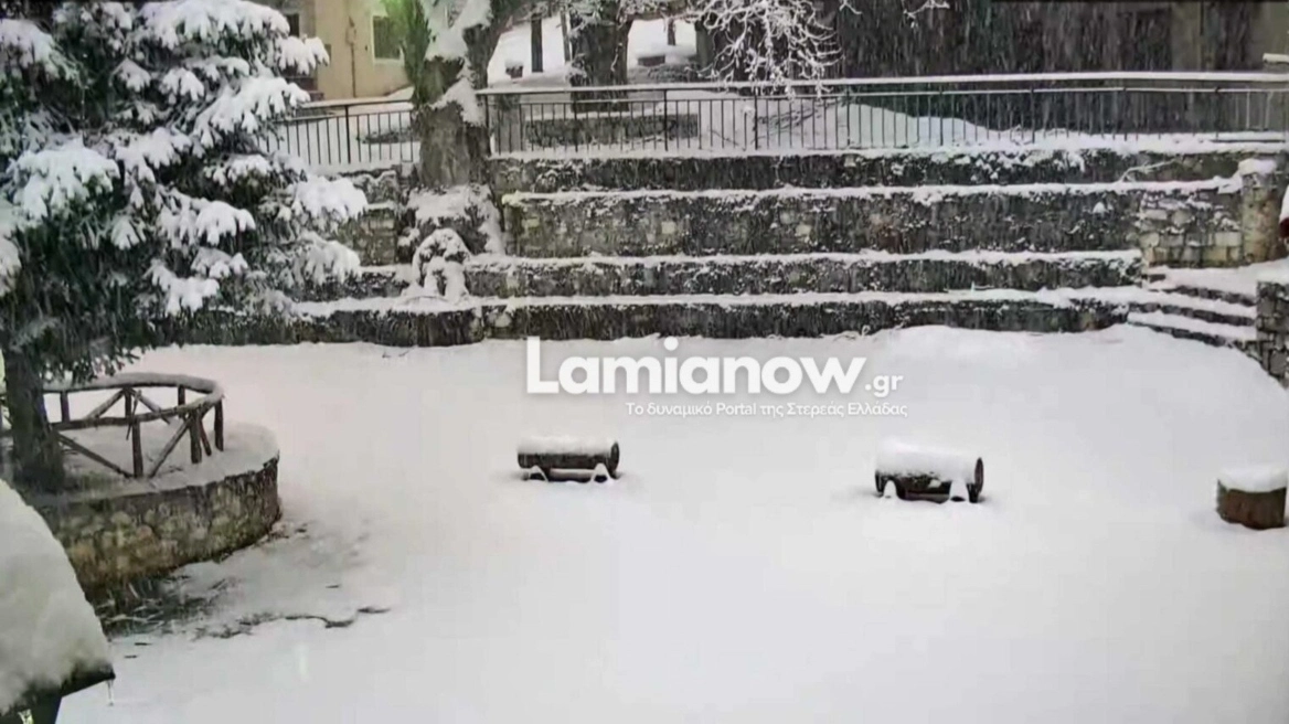 Χωριό της Λαμίας έχει βυθιστεί στο χιόνι