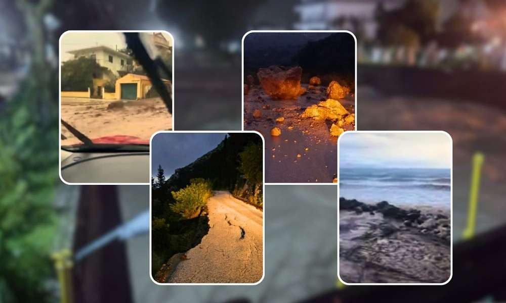 Κακοκαιρία σε Κεφαλονιά και Ζάκυνθο – Τρομάζουν οι εικόνες καταστροφής