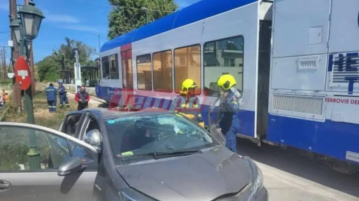 Πάτρα: Σύγκρουση τρένου με αυτοκίνητο – Τραυματίστηκε η οδηγός