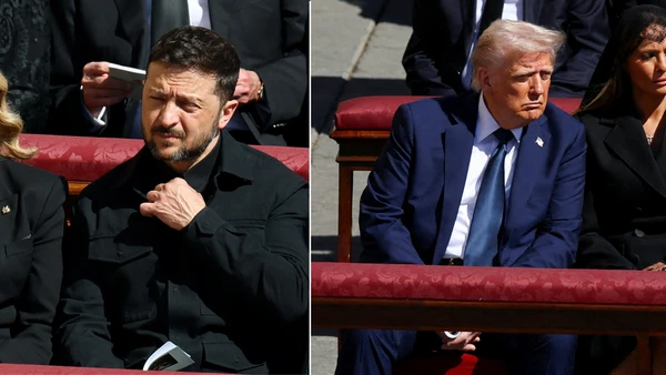 Αιφνιδιαστική συνάντηση: Τραμπ και Ζελένσκι έδωσαν το «φιλί της ειρήνης» πριν την κηδεία του Πάπα