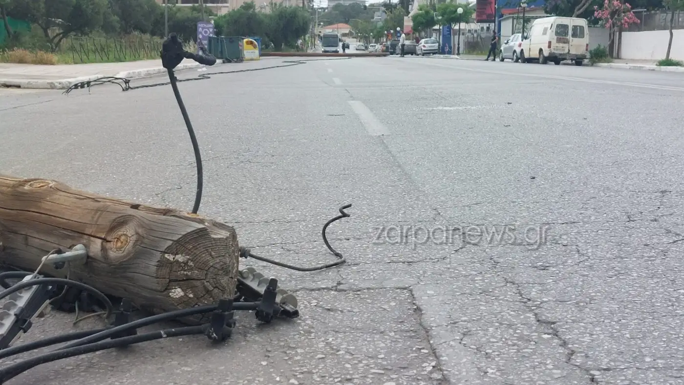 «ΘΥΕΛΛΩΔΕΣ ΧΑΟΣ» σε Χανιά και Ρέθυμνο – Δέντρα, στύλοι και φανάρια σωριάζονται! (ΦΩΤΟ)
