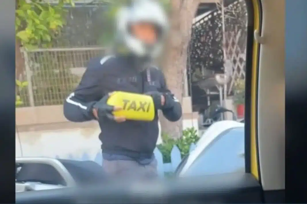 «ΣΟΚ» Μηχανόβιος τραμπουκίζει γυναίκα οδηγό ταξί