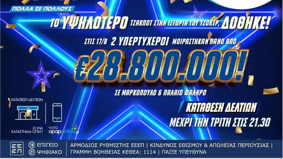 Όλοι μιλούν για τους δύο υπερτυχερούς του ΤΖΟΚΕΡ που μοιράστηκαν πάνω από 28,8 εκατ. ευρώ – Οι πρώτες δηλώσεις των ιδιοκτητών των καταστημάτων ΟΠΑΠ που ανέδειξαν τους δύο πολυεκατομμυριούχους