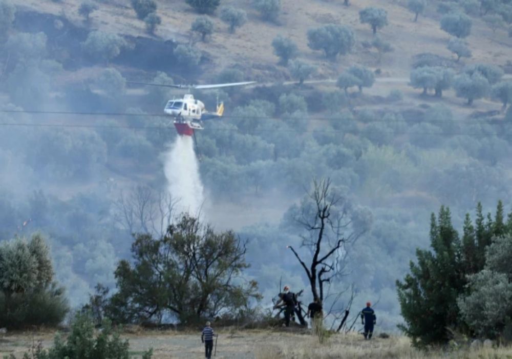 Φωτιά στο Παγγαίο Καβάλας: Εναέρια μέσα επιχειρούν για την κατάσβεση