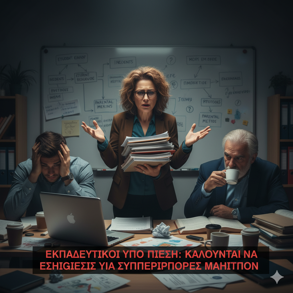 Εκπαιδευτικοί υπό πίεση: Καλούνται να δώσουν εξηγήσεις για συμπεριφορές μαθητών.