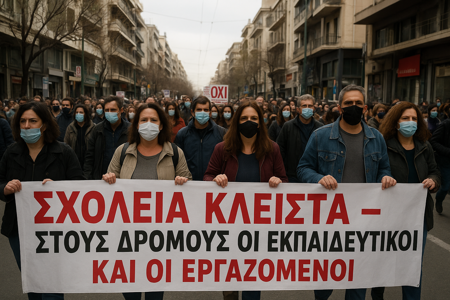 Σχολεία κλειστά – Στους δρόμους οι εκπαιδευτικοί και οι εργαζόμενοι.