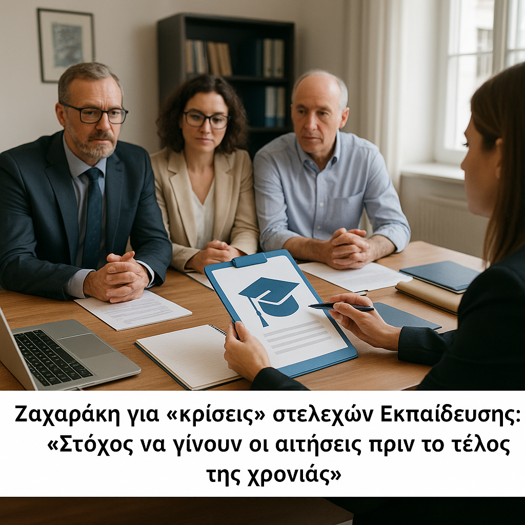 Ζαχαράκη για «κρίσεις» στελεχών Εκπαίδευσης: «Στόχος να γίνουν οι αιτήσεις πριν το τέλος της χρονιάς»