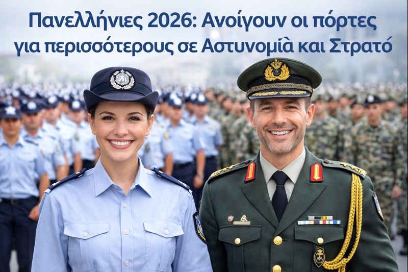 Πανελλήνιες 2026: Ανοίγουν οι πόρτες για περισσότερους σε Αστυνομία και Στρατό