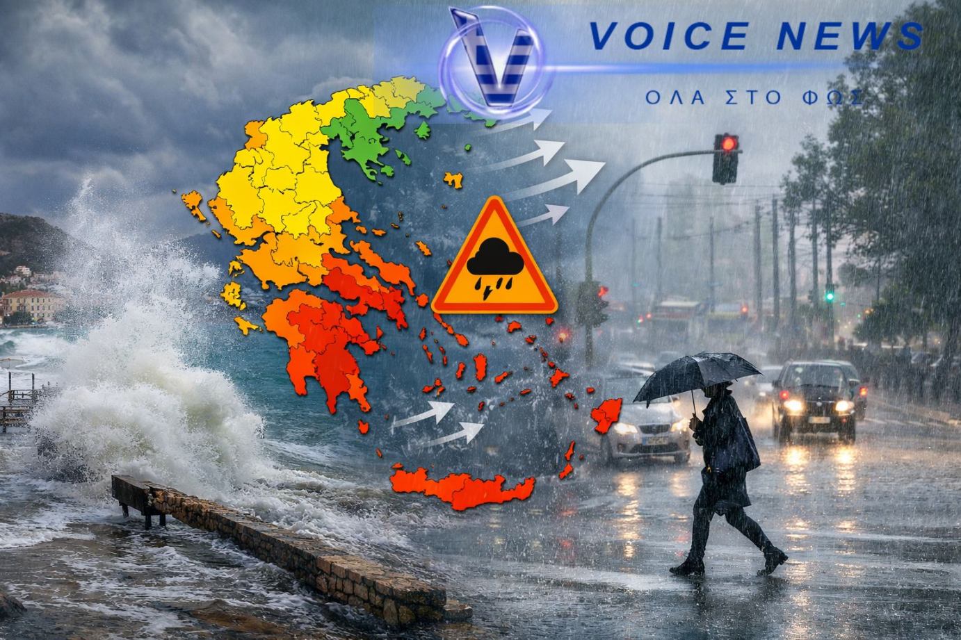 ΠΟΡΤΟΚΑΛΙ ΣΥΝΑΓΕΡΜΟΣ ΓΙΑ ΕΝΤΟΝΗ ΚΑΚΟΚΑΙΡΙΑ: ΒΡΟΧΕΣ, ΚΑΤΑΙΓΙΔΕΣ ΚΑΙ ΘΥΕΛΛΩΔΕΙΣ ΑΝΕΜΟΙ ΣΕ ΜΕΓΑΛΟ ΜΕΡΟΣ ΤΗΣ ΧΩΡΑΣ