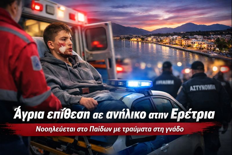 «Σοκ στην τοπική κοινωνία της Ερέτριας μετά την άγρια επίθεση σε ανήλικο μαθητή.»