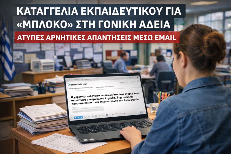 Εκπαιδευτικός καταγγέλλει αυθαίρετους χειρισμούς στη γονική άδεια