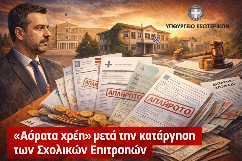 Υπ. Εσωτερικών: «Αόρατα χρέη» δεκάδων εκατομμυρίων μετά την κατάργηση των Σχολικών Επιτροπών
