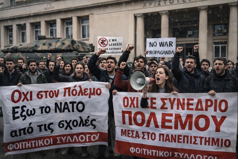 «Συνέδριο πολέμου στο ΑΠΘ: Φοιτητές καλούν σε διαμαρτυρία»