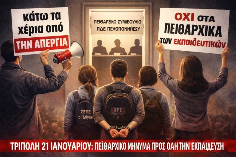 Τρίπολη, 21 Ιανουαρίου: όταν το πειθαρχικό γίνεται μηχανισμός πειθάρχησης