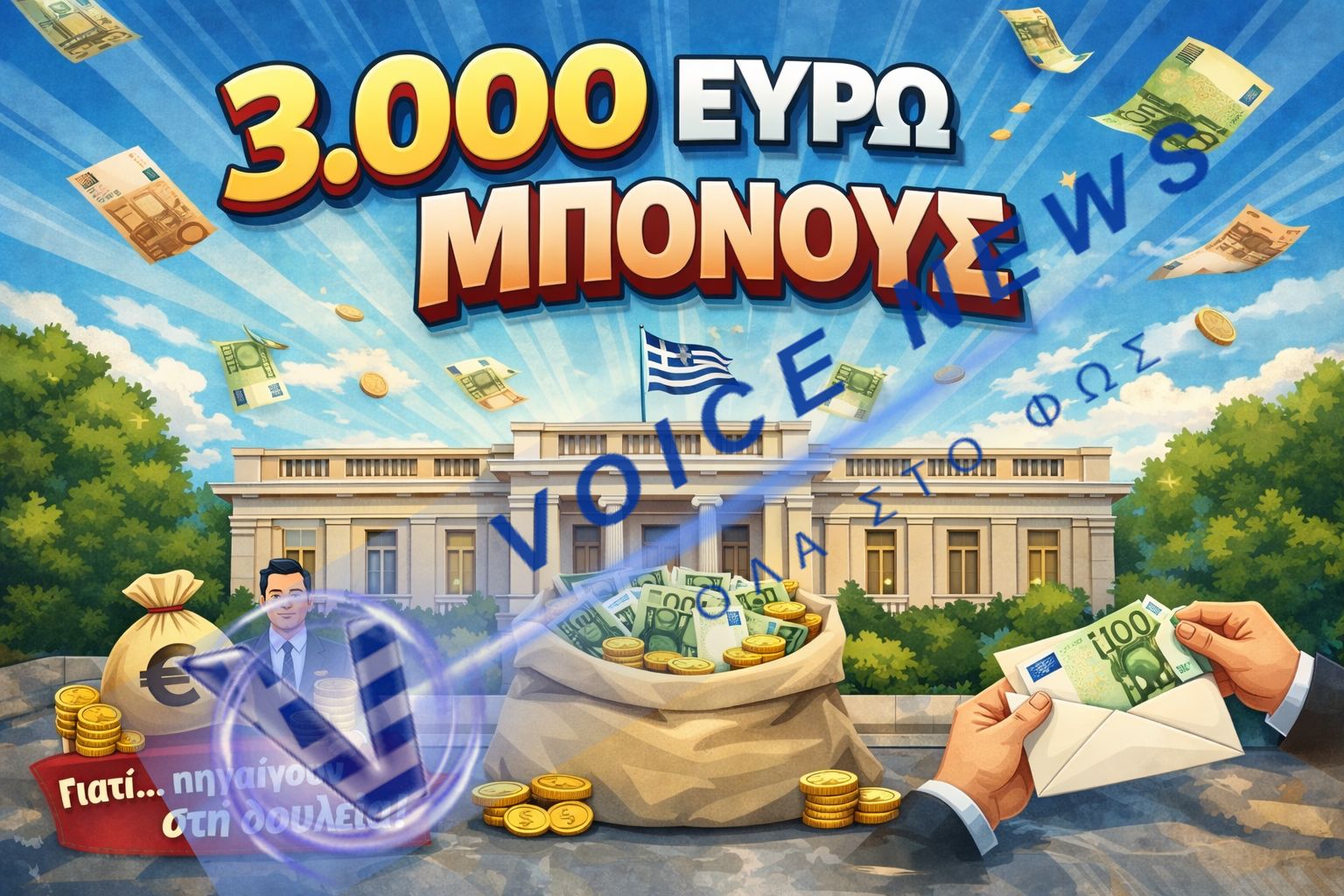 ΜΠΟΝΟΥΣ 3.000 ΕΥΡΩ ΣΤΟ ΜΑΞΙΜΟΥ- ΕΠΙΒΡΑΒΕΥΣΗ ΕΡΓΟΥ Ή ΘΕΣΗΣ;
