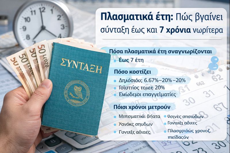 Πλασματικά έτη: Πώς βγαίνει σύνταξη έως και 7 χρόνια νωρίτερα