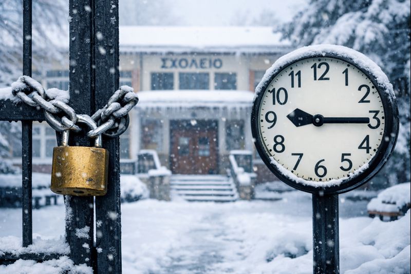 Κλειστά σχολεία και καθυστερημένη έναρξη μαθημάτων την Τρίτη 13 Ιανουαρίου λόγω κακοκαιρίας