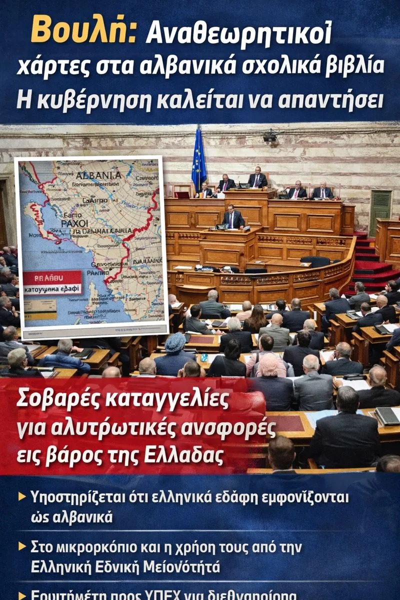 Στο επίκεντρο τα αλβανικά σχολικά βιβλία και οι αναθεωρητικές αναφορές κατά της Ελλάδας
