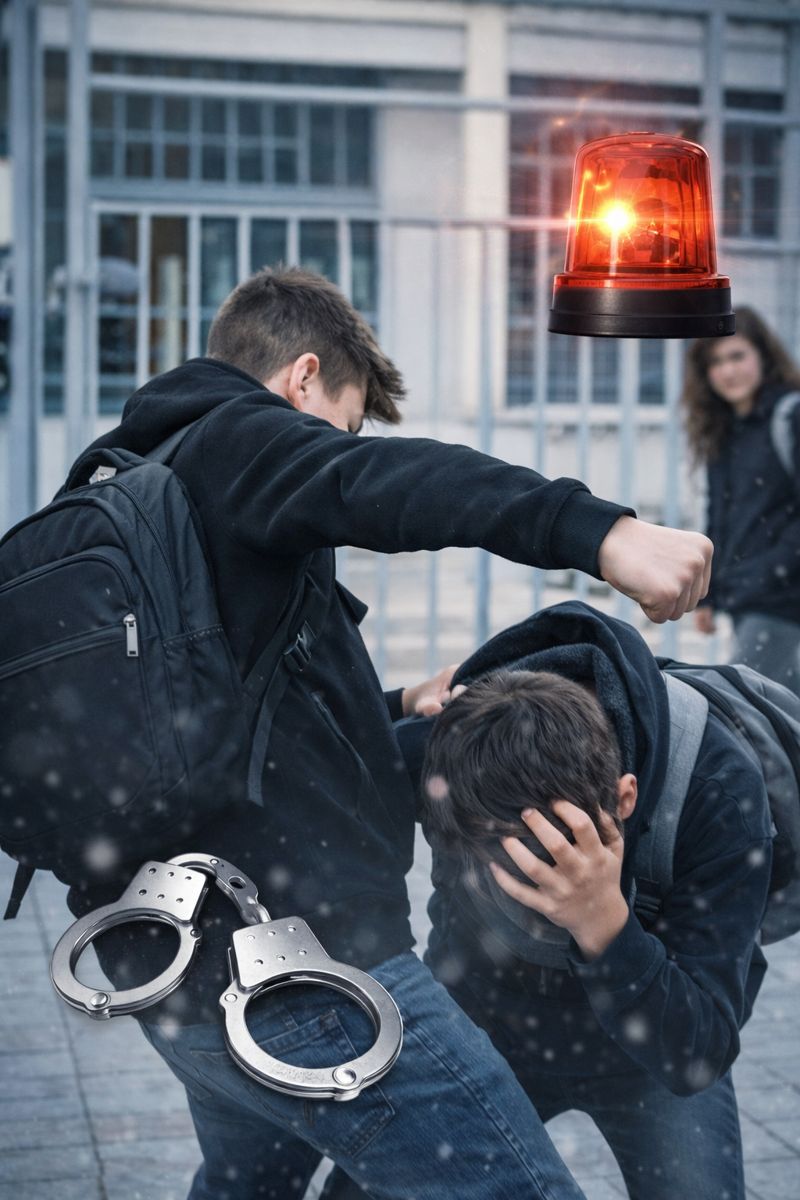 Άγριος ξυλοδαρμός 16χρονου έξω από σχολείο – Χειροπέδες στον δράστη και στη μητέρα το