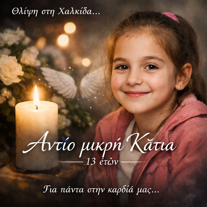 Ράγισε καρδιές η απώλεια της 13χρονης Κάτιας στη Χαλκίδα