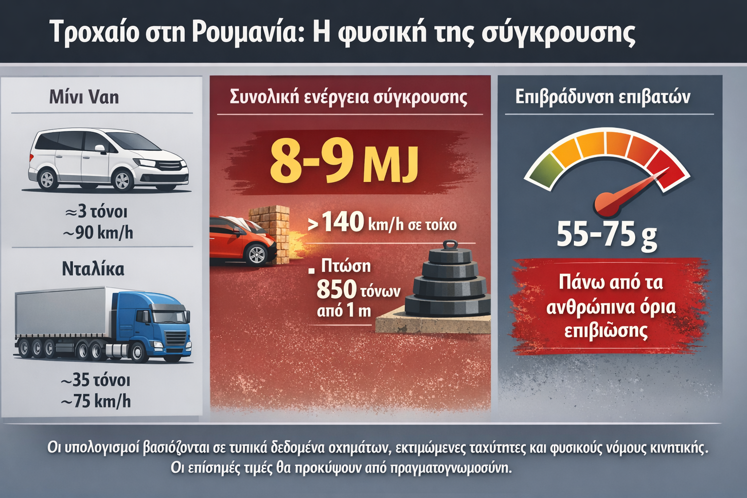 Τροχαίο στη Ρουμανία: Τεχνική εκτίμηση των συνθηκών της σύγκρουσης