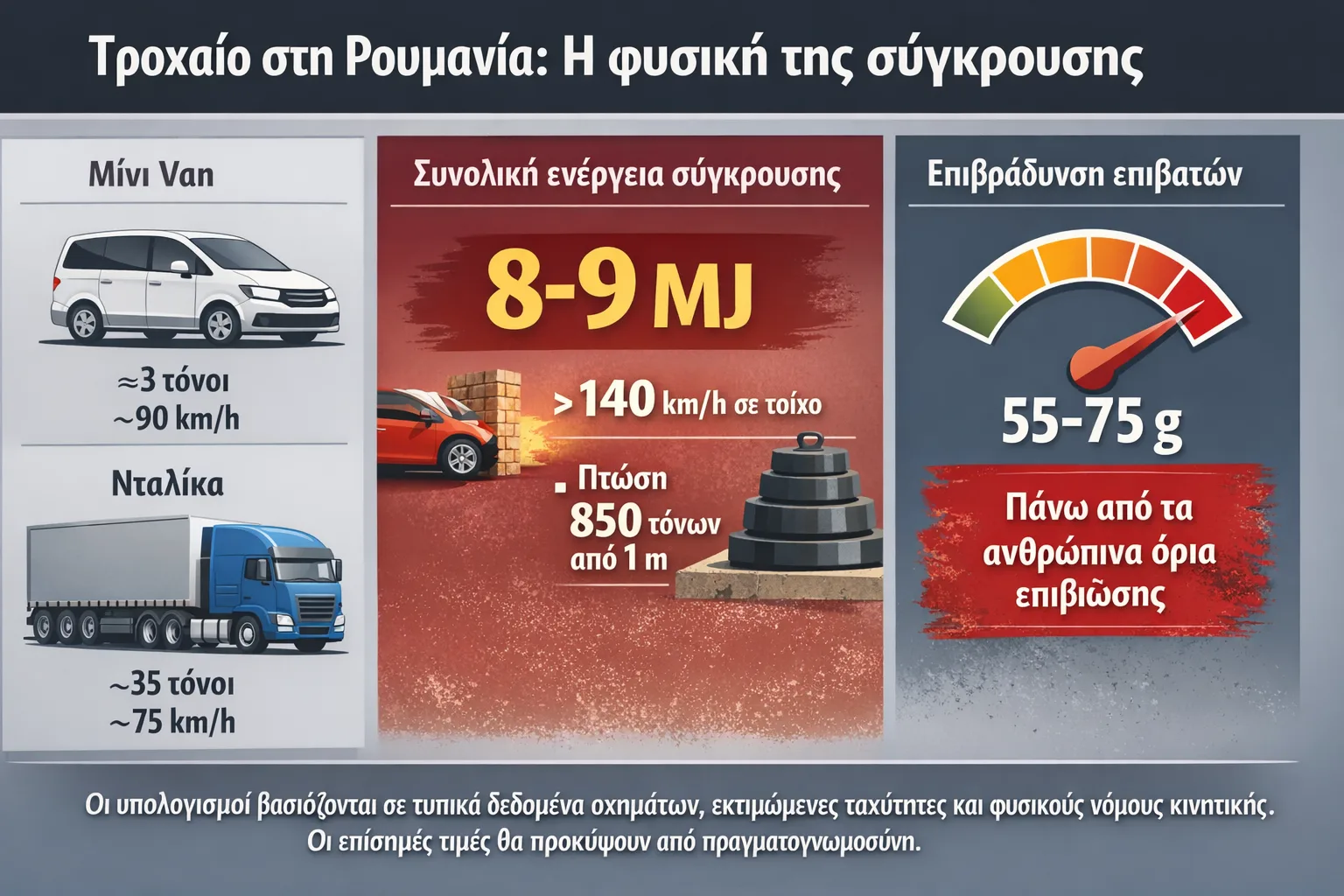 Τροχαίο στη Ρουμανία: Τεχνική εκτίμηση των συνθηκών της σύγκρουσης