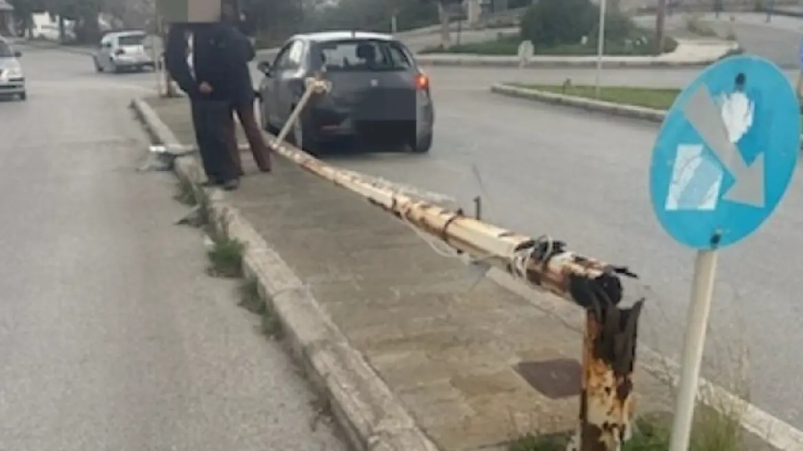Ρόδος: Πτώση κολώνας εν μέσω ισχυρών ανέμων