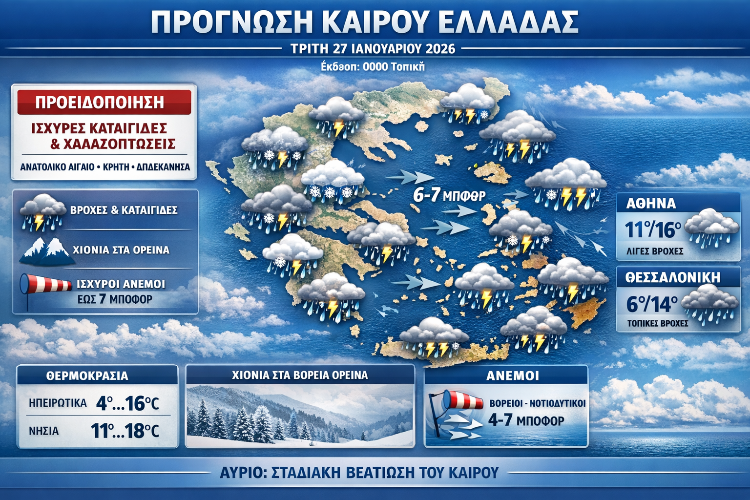 ΤΙ ΚΑΙΡΟ ΘΑ ΚΑΝΕΙ ΣΗΜΕΡΑ ;