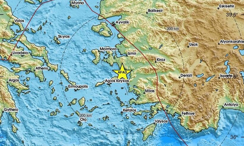 Σεισμός 3,4 Ρίχτερ βόρεια της Σάμου – Αισθητός στο νησί