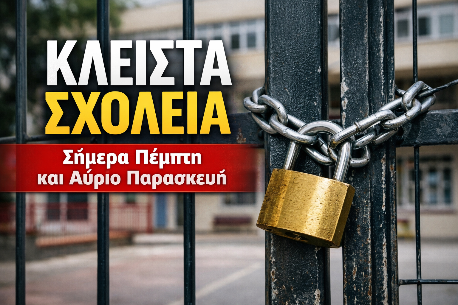 Κλειστά σχολεία σήμερα Πέμπτη 19/2 και αύριο Παρασκευή – Σε ποιες περιοχές δεν γίνονται μαθήματα