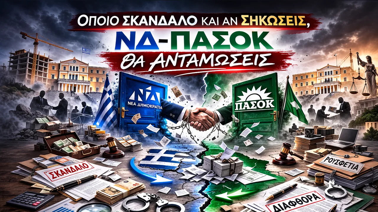 ΠΟΛΛΑ ΣΚΑΝΔΑΛΑ, ΕΝΑ ΧΡΩΜΑ! ΟΠΟΥ ΝΔ, ΔΕΣ ΠΑΣΟΚ ΚΑΙ ΟΠΟΥ ΠΑΣΟΚ, ΔΕΣ ΝΔ