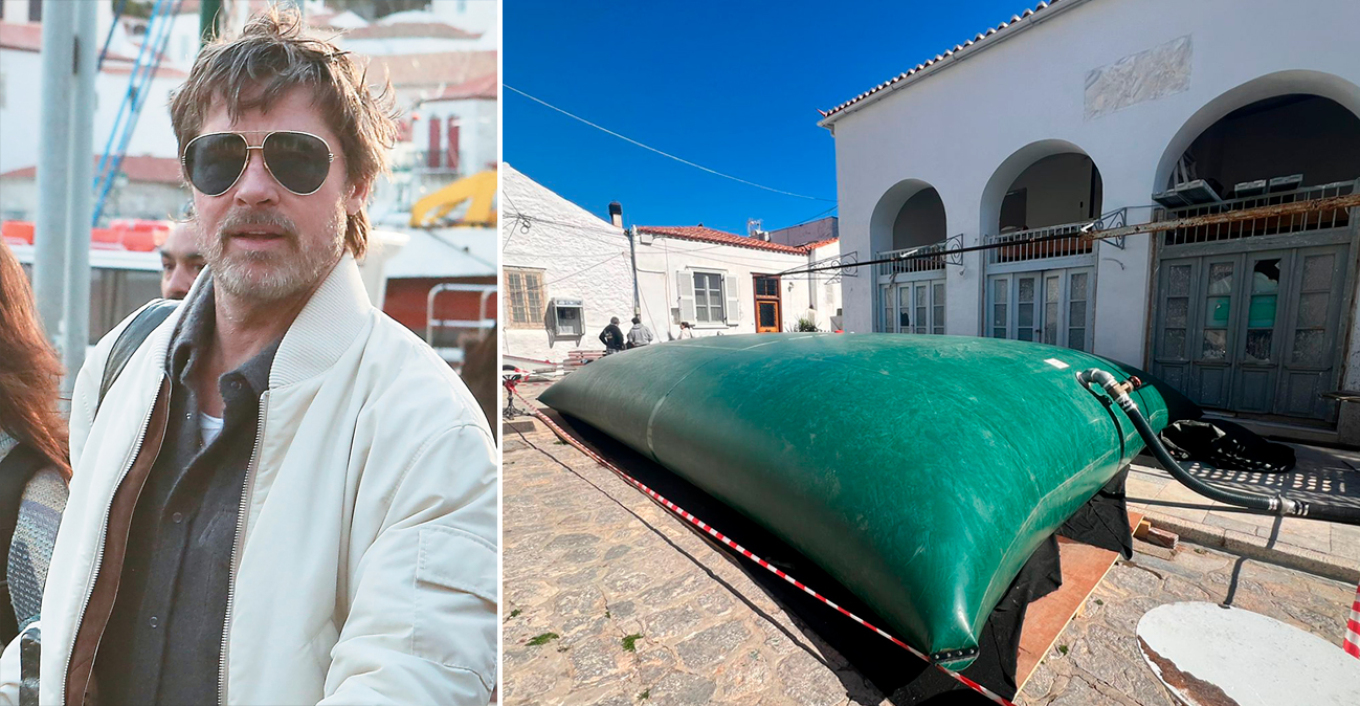 Πώς θα «βρέξει» στην Ύδρα για τον Μπραντ Πιτ – Το σχέδιο για την τεχνητή καταιγίδα στα γυρίσματα