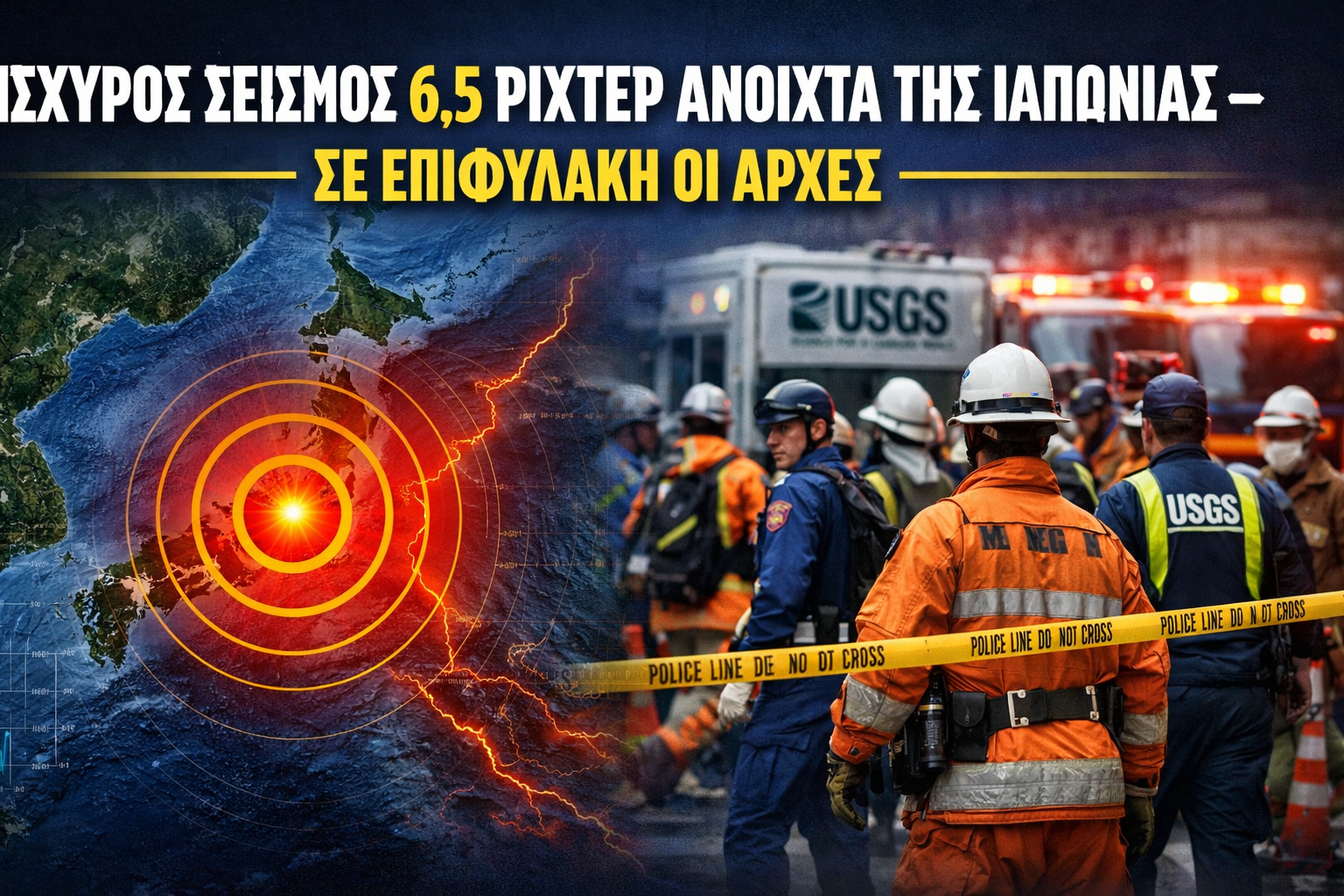 ΙΣΧΥΡΟΣ ΣΕΙΣΜΟΣ 6,5 ΡΙΧΤΕΡ ΑΝΟΙΧΤΑ ΤΗΣ ΙΑΠΩΝΙΑΣ – ΣΕ ΕΠΙΦΥΛΑΚΗ ΟΙ ΑΡΧΕΣ