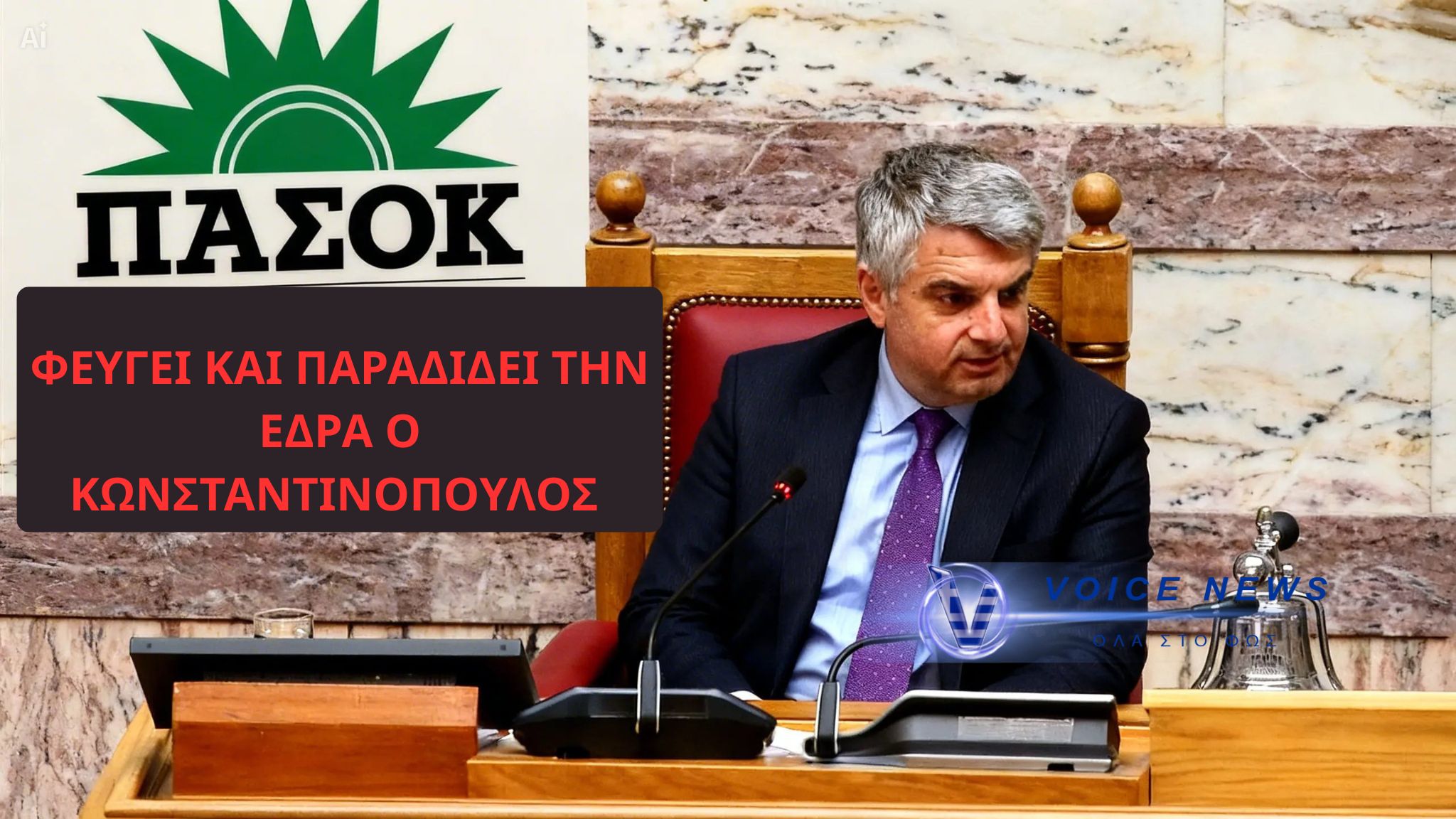 ΚΩΝΣΤΑΝΤΙΝΟΠΟΥΛΟΣ ΠΑΡΑΔΙΔΕΙ ΤΗΝ ΕΔΡΑ ΣΤΟ ΠΑΣΟΚ ΜΕΤΑ ΤΗ ΔΙΑΓΡΑΦΗ – «ΟΙ ΒΟΥΛΕΥΤΕΣ ΥΠΗΡΕΤΟΥΝ ΤΗΝ ΠΑΡΑΤΑΞΗ ΜΕ ΤΗΝ ΟΠΟΙΑ ΕΚΛΕΓΟΝΤΑΙ»