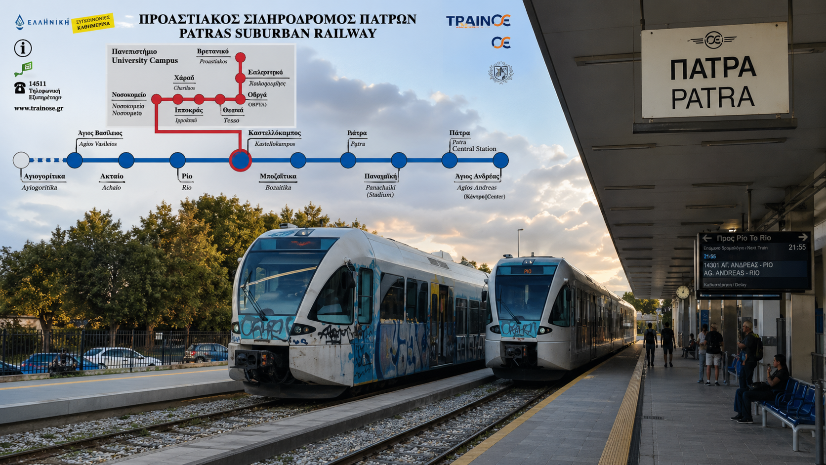 Ακινητοποιήθηκε τρένο  στην Πάτρα : Βλάβη στον Προαστιακό – Επιβάτες μεταφέρθηκαν με λεωφορεία