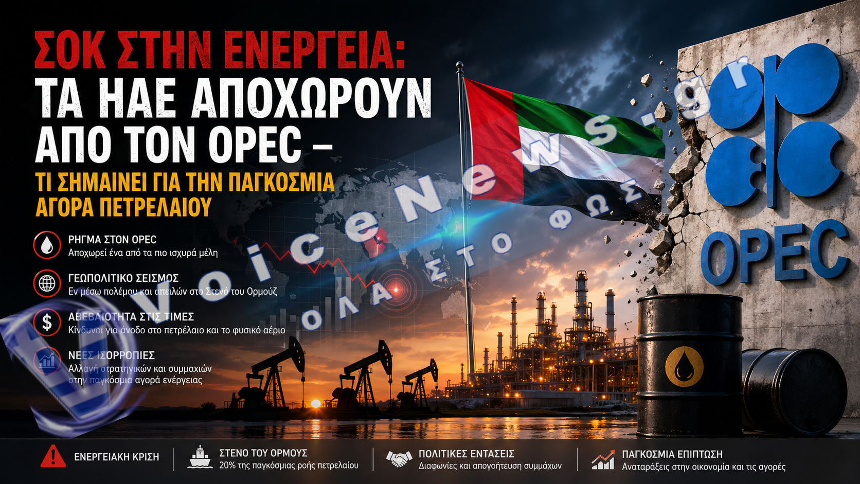 ΤΡΟΜΟΣ ΣΤΗΝ ΕΝΕΡΓΕΙΑ: ΤΑ ΗΑΕ ΑΠΟΧΩΡΟΥΝ ΑΠΟ ΤΟΝ OPEC – ΤΙ ΣΗΜΑΙΝΕΙ ΓΙΑ ΤΗΝ ΠΑΓΚΟΣΜΙΑ ΑΓΟΡΑ ΠΕΤΡΕΛΑΙΟΥ