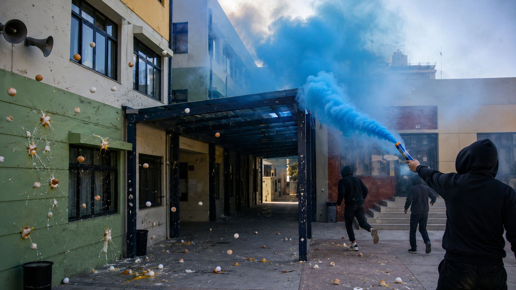 Ηράκλειο: εξωσχολικοί με αυγά και καπνογόνα απείλησαν διευθυντή Λυκείου
