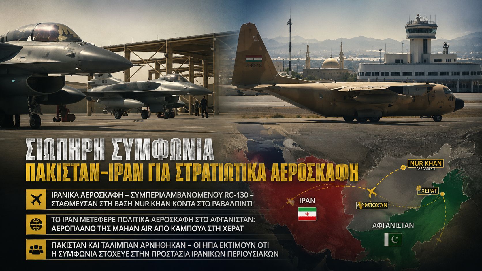 Σιωπηρή συμφωνία Πακιστάν–Ιράν για στρατιωτικά αεροσκάφη προκαλεί ερωτήματα