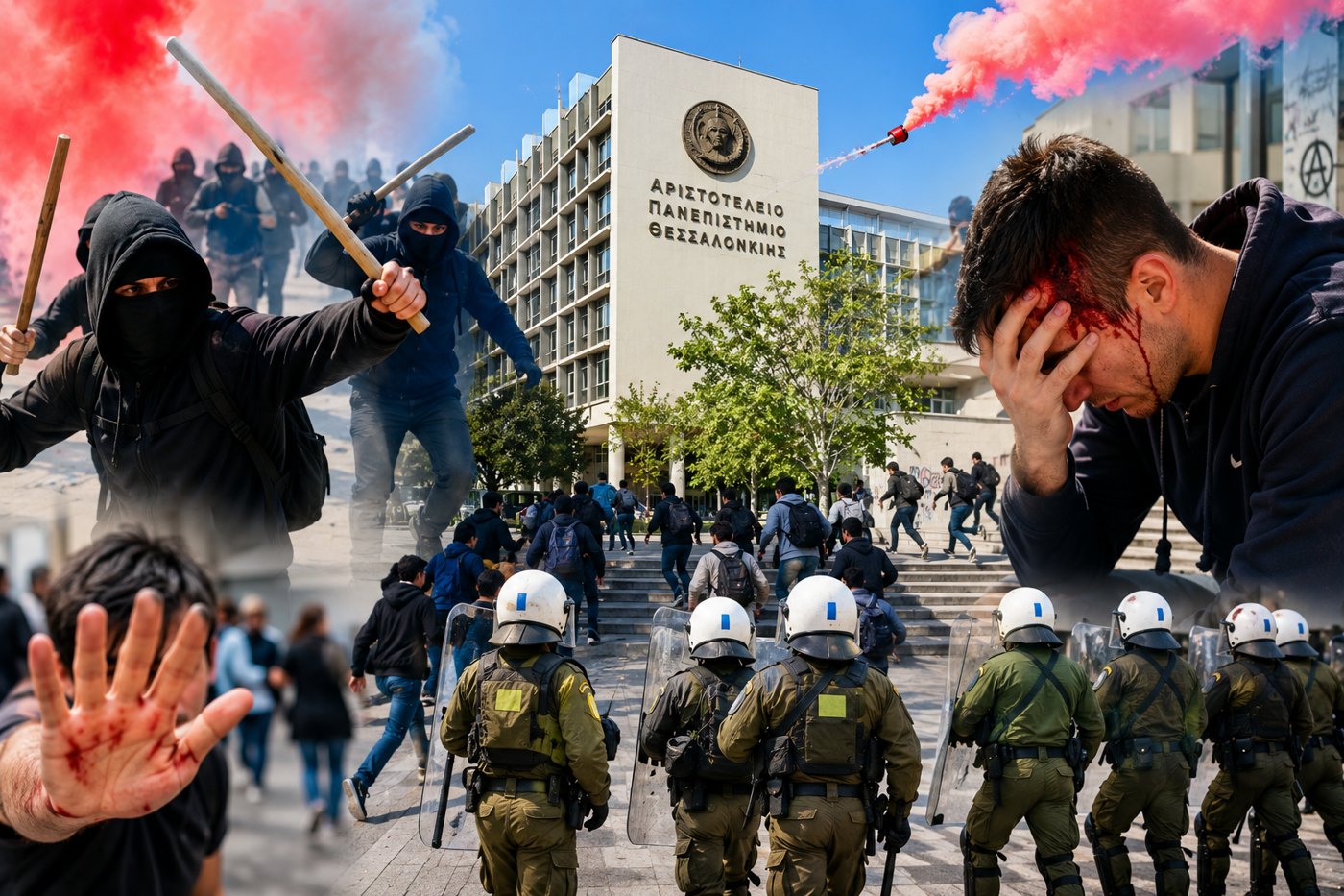 Χάος στο ΑΠΘ: Επίθεση με ρόπαλα και επτά τραυματίες