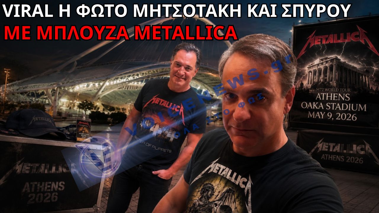 VIRAL Η ΦΩΤΟΓΡΑΦΙΑ ΜΗΤΣΟΤΑΚΗ – ΓΕΩΡΓΙΑΔΗ ΜΕ ΜΠΛΟΥΖΕΣ METALLICA ΠΡΙΝ ΤΗ ΣΥΝΑΥΛΙΑ ΣΤΗΝ ΑΘΗΝΑ