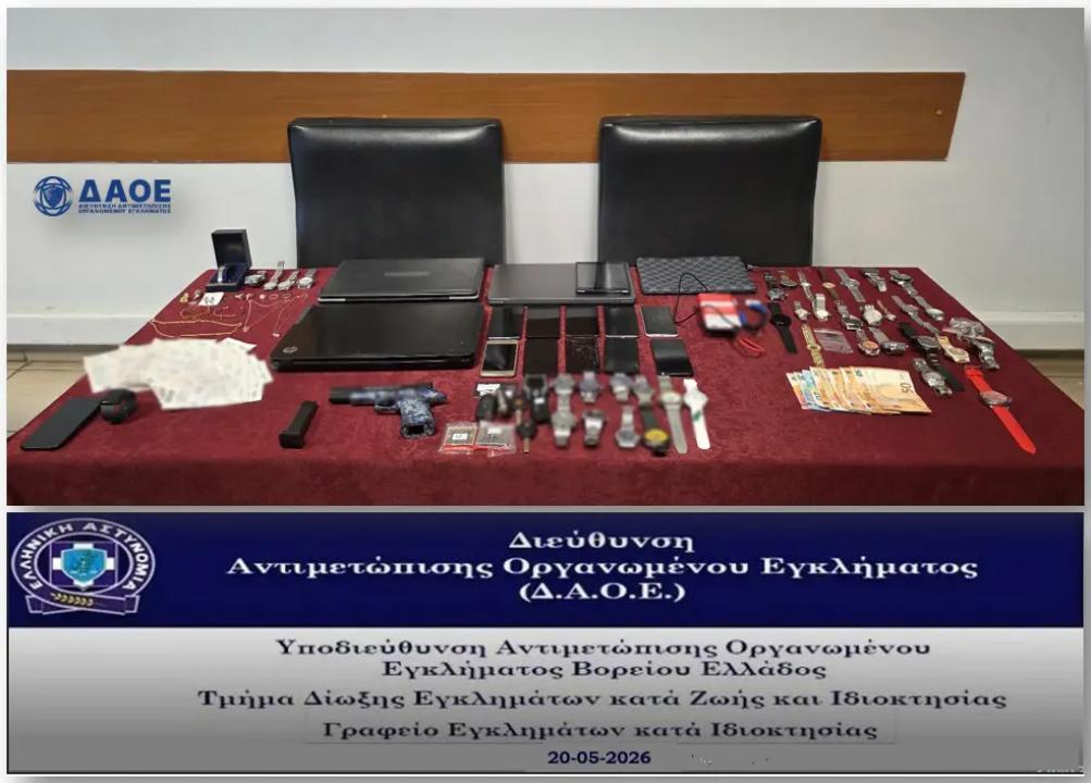 Εξάρθρωση εγκληματικής οργάνωσης στη Θεσσαλονίκη – Λεία άνω των 200.000 ευρώ από ληστείες και διαρρήξεις(ΒΙΝΤΕΟ)