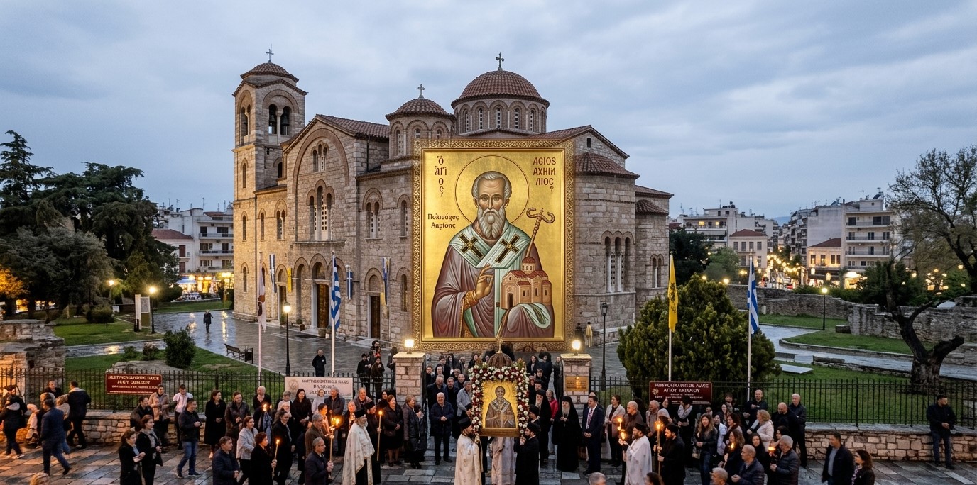 Λάρισα: Με λαμπρότητα και κατάνυξη ο εορτασμός του Πολιούχου Αγίου Αχιλλίου