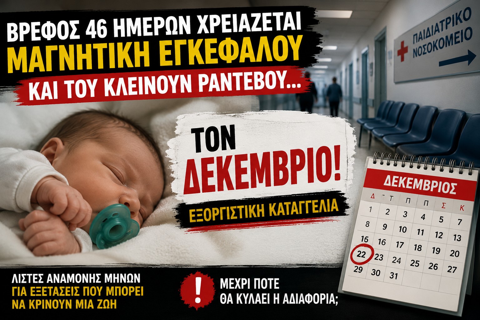 Οργή για το βρέφος που «κόλλησε» στις λίστες του ΕΣΥ