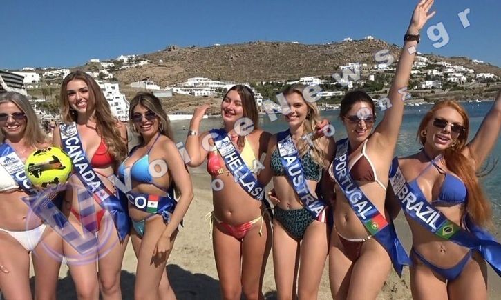 Οι καλλονές του διαγωνισμού «Μις Παγκόσμιος Τουρισμός» έκλεψαν την παράσταση στη Μύκονο