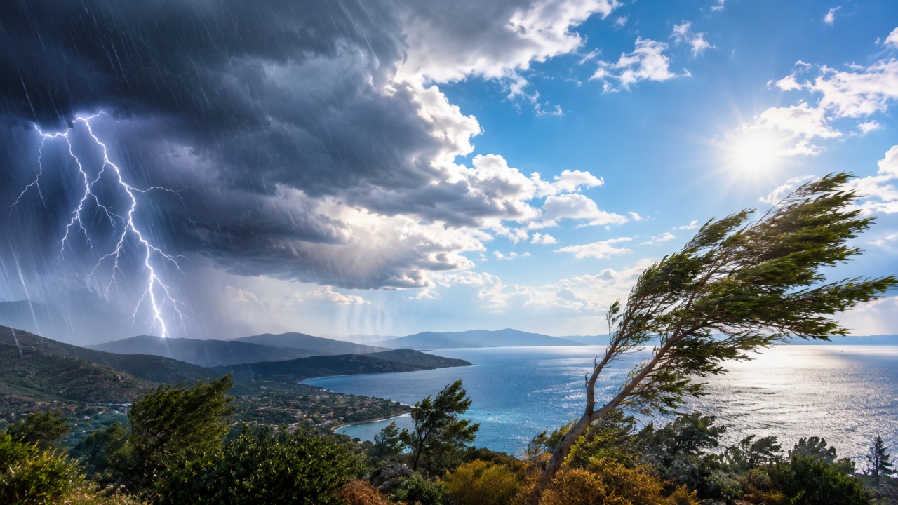 Αλλάζει ο καιρός: Μπόρες, καταιγίδες και αυξημένος κίνδυνος πυρκαγιών λόγω των μελτεμιών